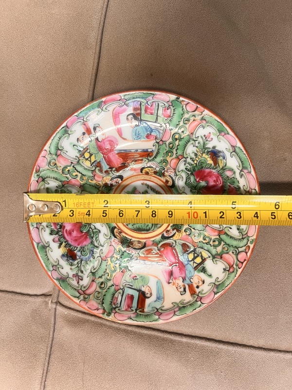 古玩陶瓷晚清 全品 香港底款廣彩人物故事紋盤(pán)拍賣(mài)，當(dāng)前價(jià)格458元