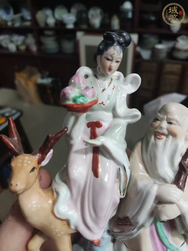 古玩陶瓷麻姑獻壽圖塑像真品鑒賞圖