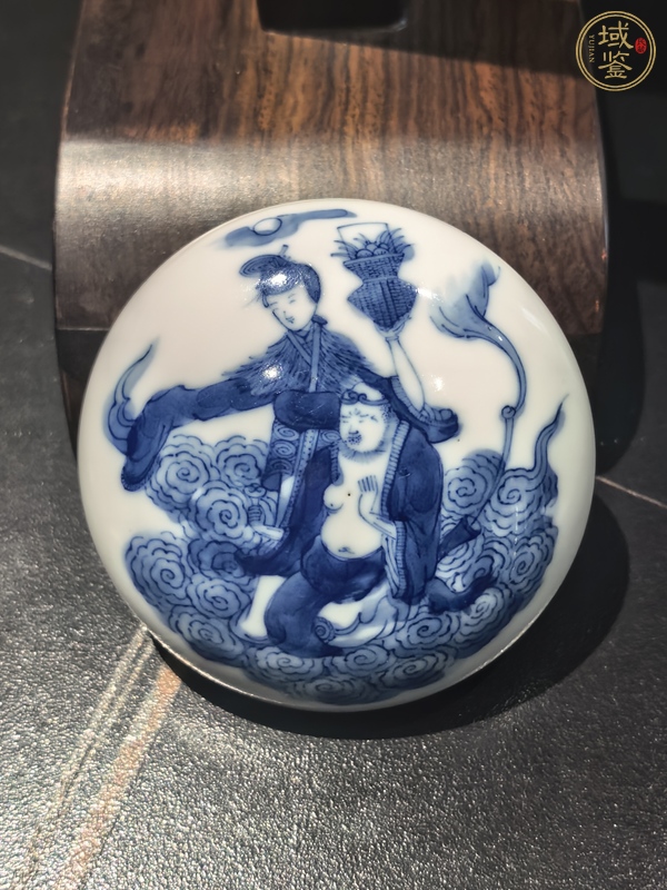 古玩陶瓷青花八仙人物印盒真品鑒賞圖
