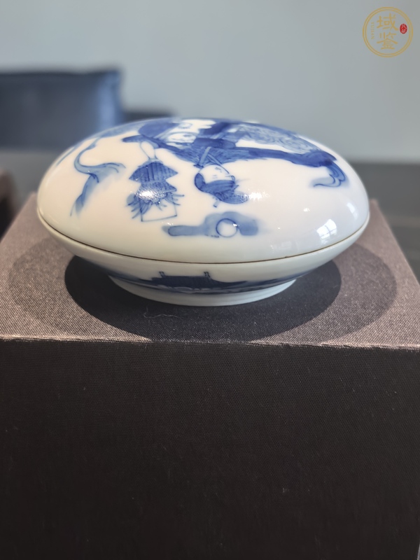 古玩陶瓷青花八仙人物印盒真品鑒賞圖