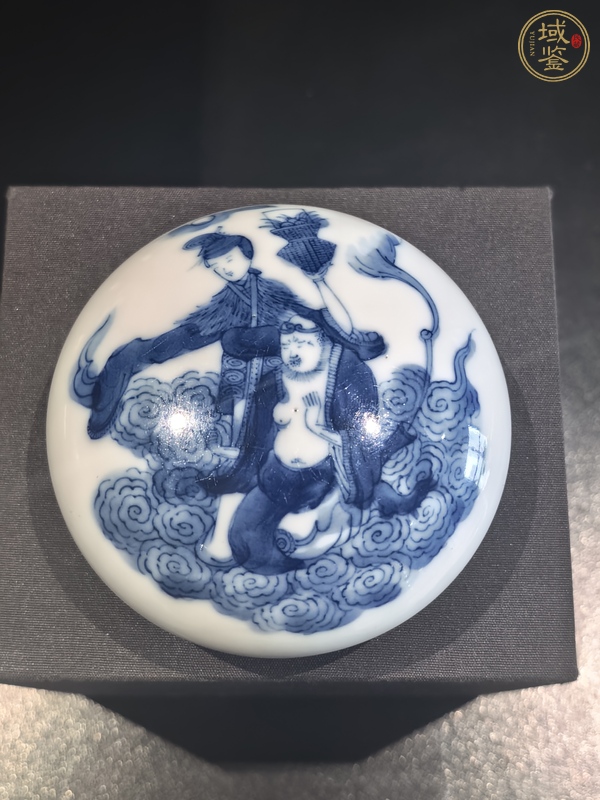 古玩陶瓷青花八仙人物印盒真品鑒賞圖
