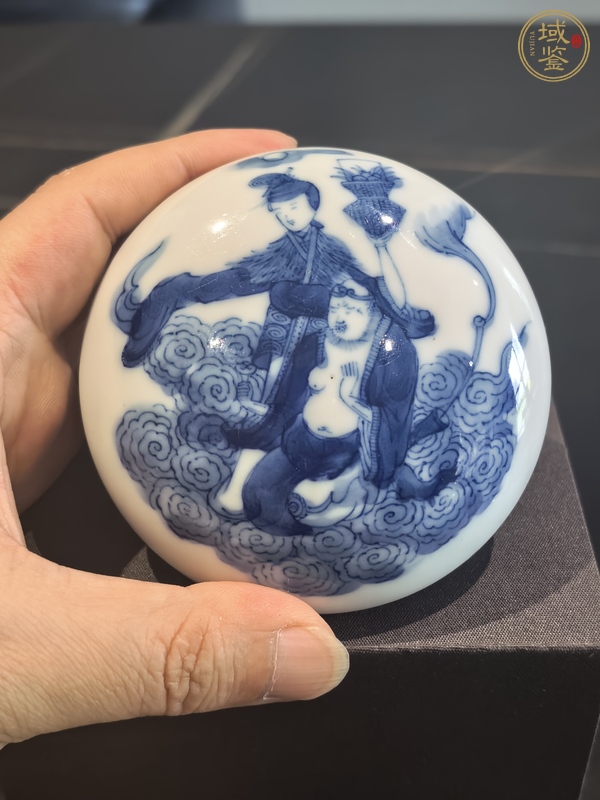 古玩陶瓷青花八仙人物印盒真品鑒賞圖