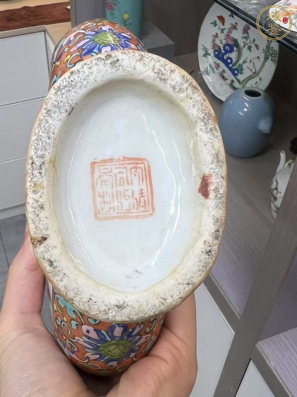 古玩陶瓷花鳥紋粉彩抱月瓶真品鑒賞圖