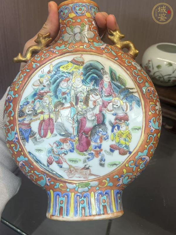 古玩陶瓷花鳥紋粉彩抱月瓶真品鑒賞圖