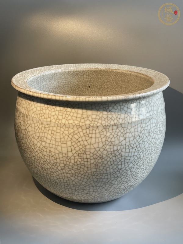 古玩陶瓷哥釉卷缸真品鑒賞圖