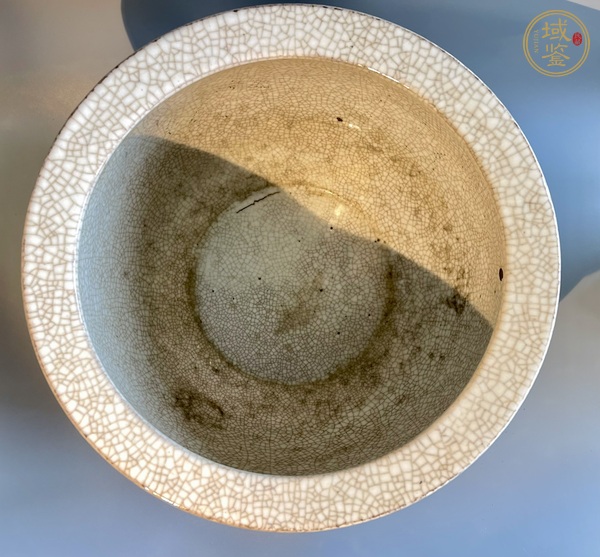古玩陶瓷哥釉卷缸真品鑒賞圖