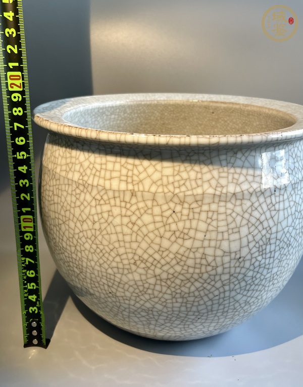 古玩陶瓷哥釉卷缸真品鑒賞圖
