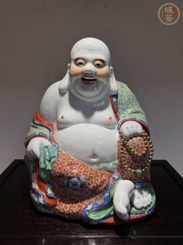 古玩陶瓷粉彩彌勒笑佛真品鑒賞圖
