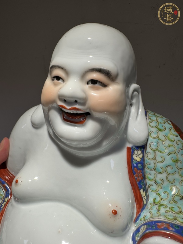 古玩陶瓷粉彩彌勒笑佛真品鑒賞圖