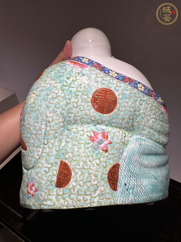 古玩陶瓷粉彩彌勒笑佛真品鑒賞圖