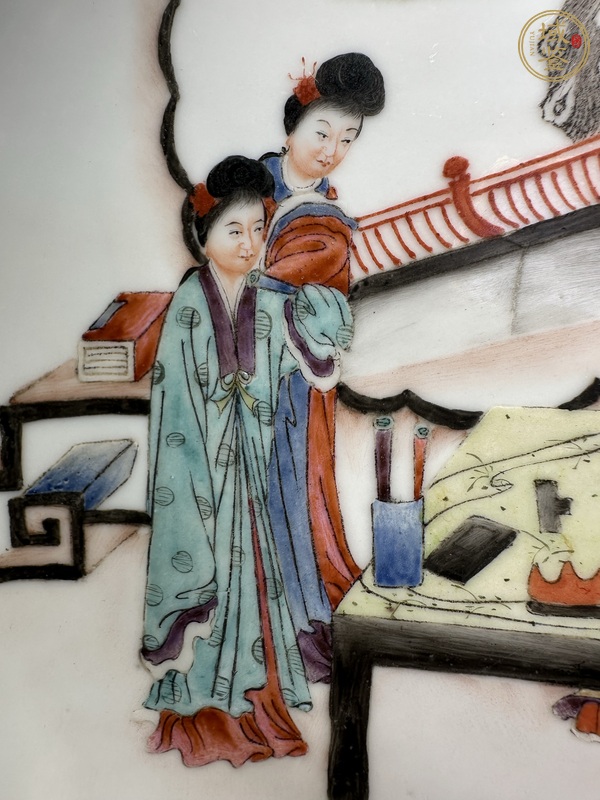 古玩陶瓷粉彩人物故事臥盤真品鑒賞圖