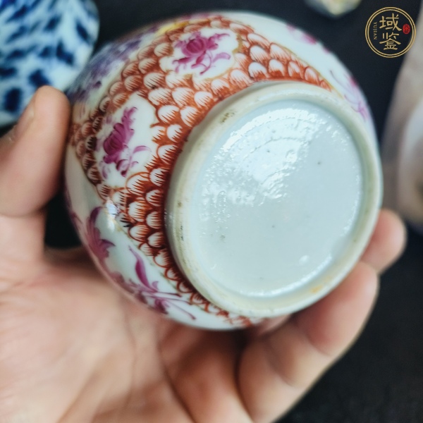 古玩陶瓷胭脂紅廣彩蓋缸真品鑒賞圖