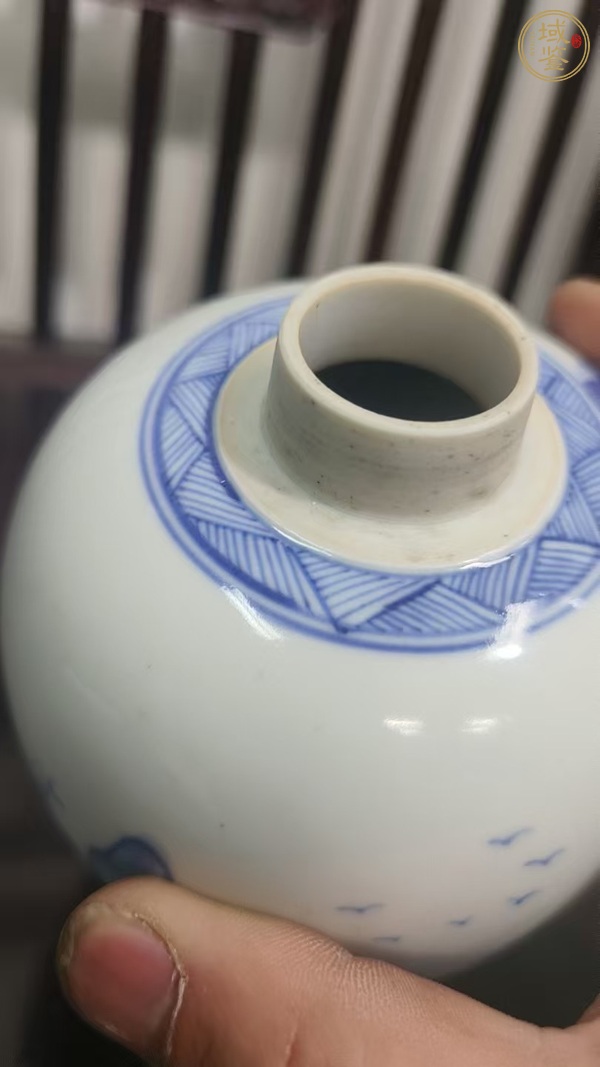古玩陶瓷青化山水罐真品鑒賞圖
