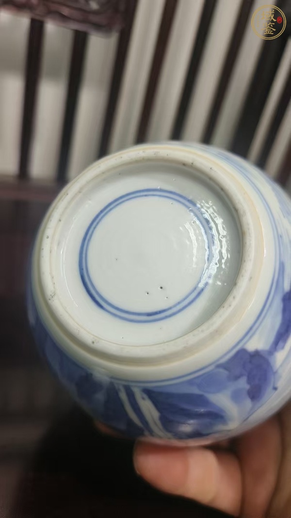 古玩陶瓷青化山水罐真品鑒賞圖