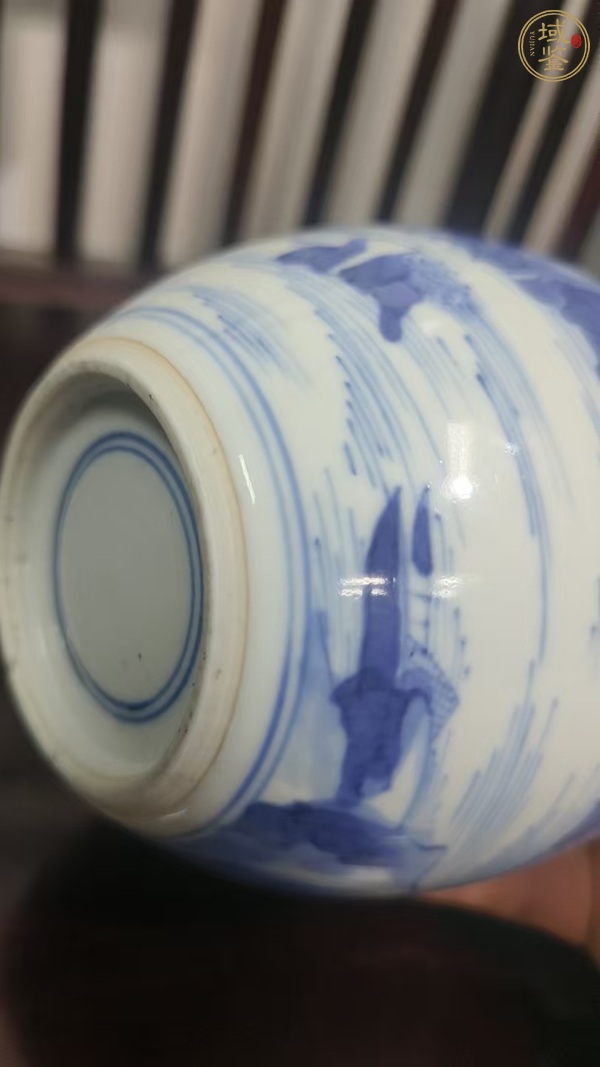 古玩陶瓷青化山水罐真品鑒賞圖