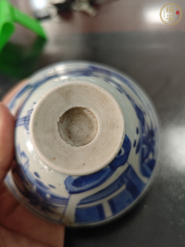 古玩陶瓷青花人物故事紋斗笠杯真品鑒賞圖