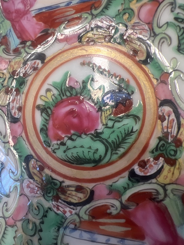古玩陶瓷晚清 全品 香港底款廣彩人物故事紋盤(pán)拍賣(mài)，當(dāng)前價(jià)格458元