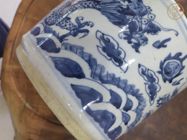 古玩陶瓷青花趕珠龍紋筒式爐真品鑒賞圖