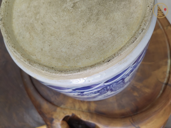 古玩陶瓷青花趕珠龍紋筒式爐真品鑒賞圖
