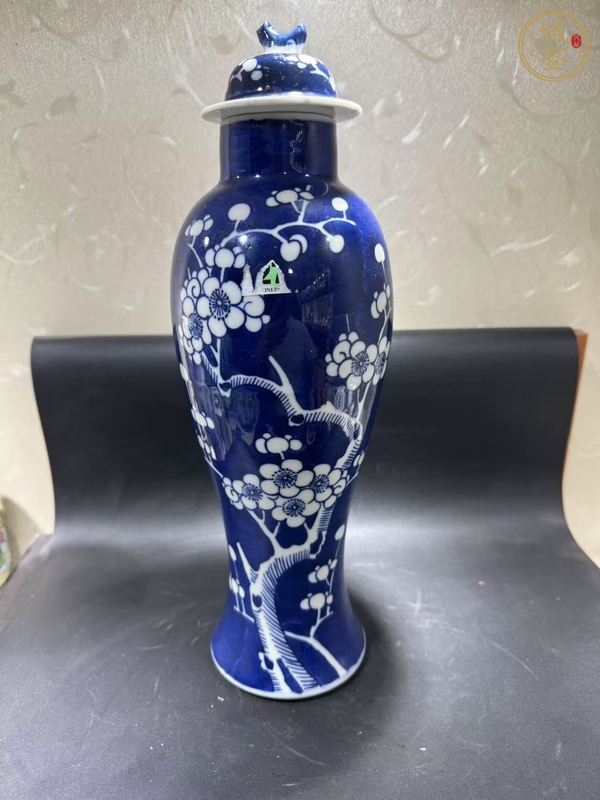 古玩陶瓷青花冰梅圖雞腿瓶真品鑒賞圖