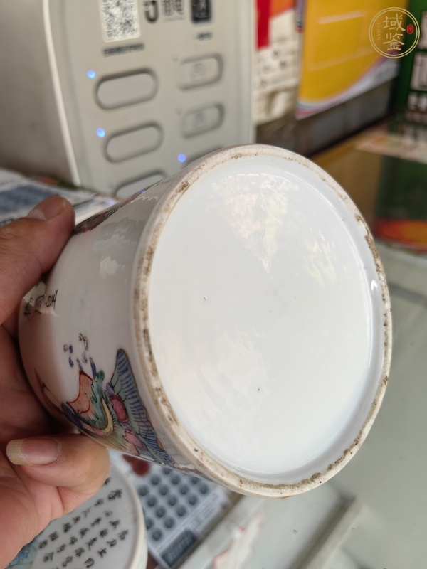 古玩陶瓷粉彩無雙譜蓋缸真品鑒賞圖