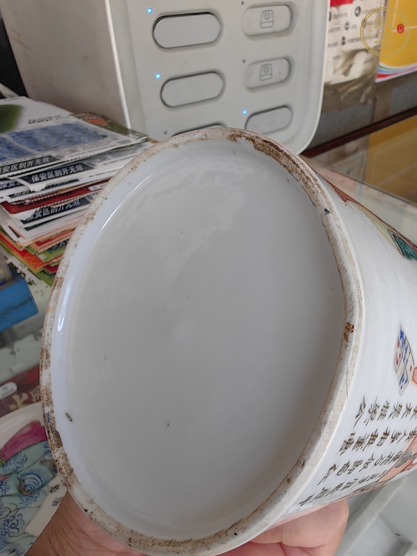 古玩陶瓷粉彩無雙譜蓋缸真品鑒賞圖