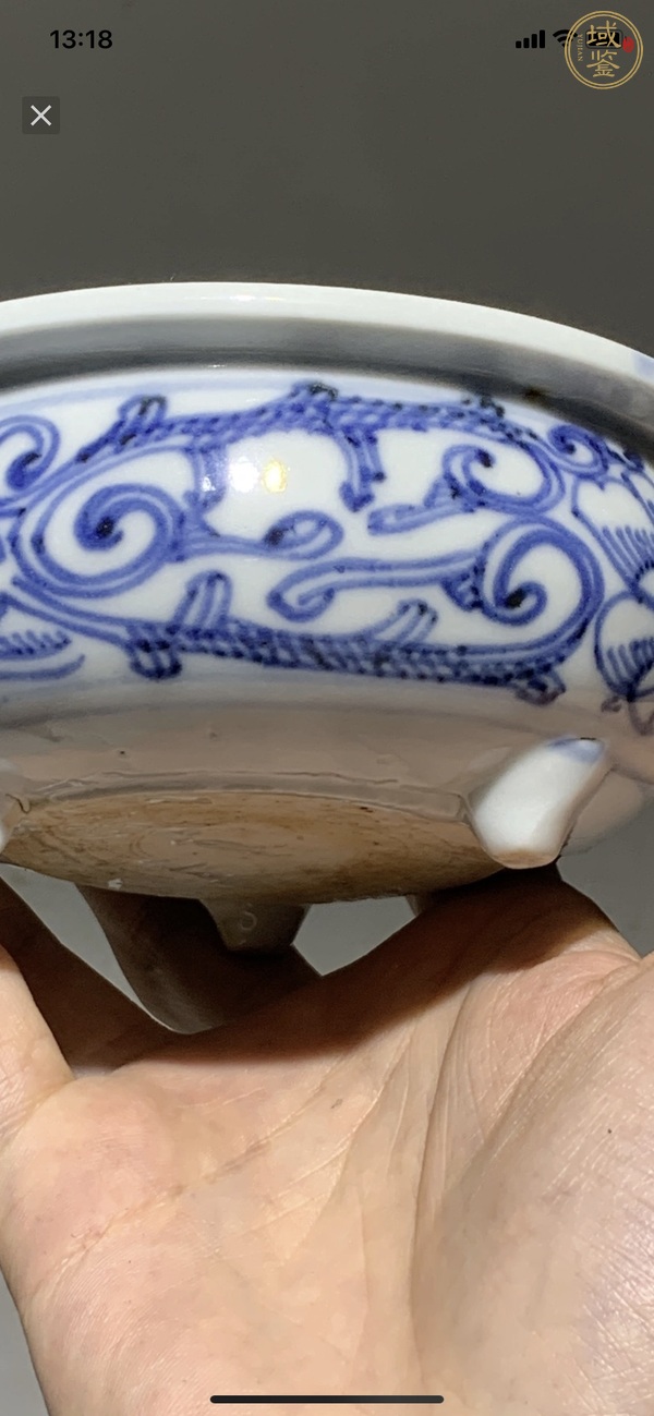 古玩陶瓷青花花卉紋香爐真品鑒賞圖