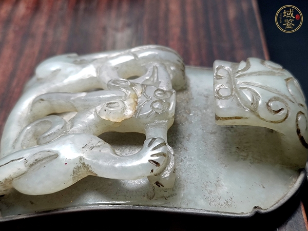 古玩玉器和田玉雕“龍紋帶扣”真品鑒賞圖