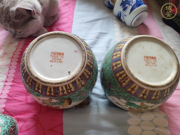 古玩陶瓷粉彩花鳥紋蓋罐真品鑒賞圖