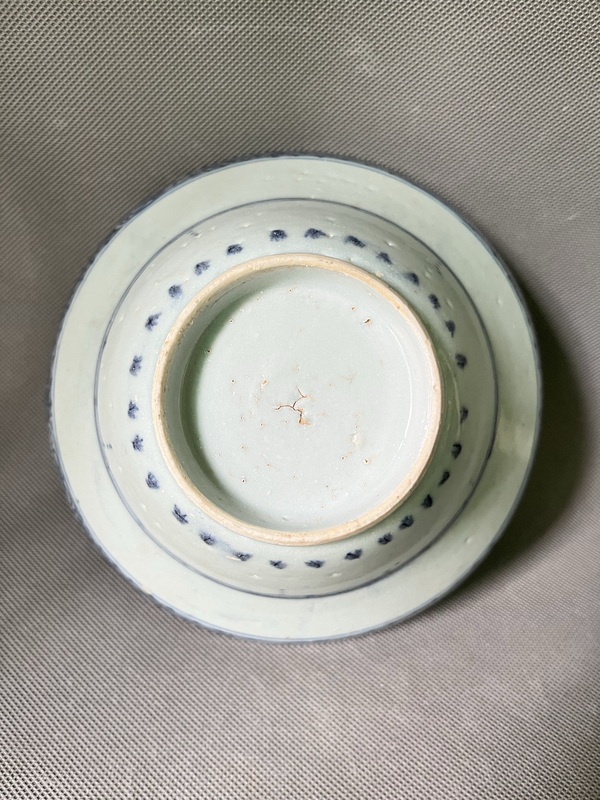 古玩陶瓷清代康熙~青花花卉紋折腰碗拍賣,當(dāng)前價格888元