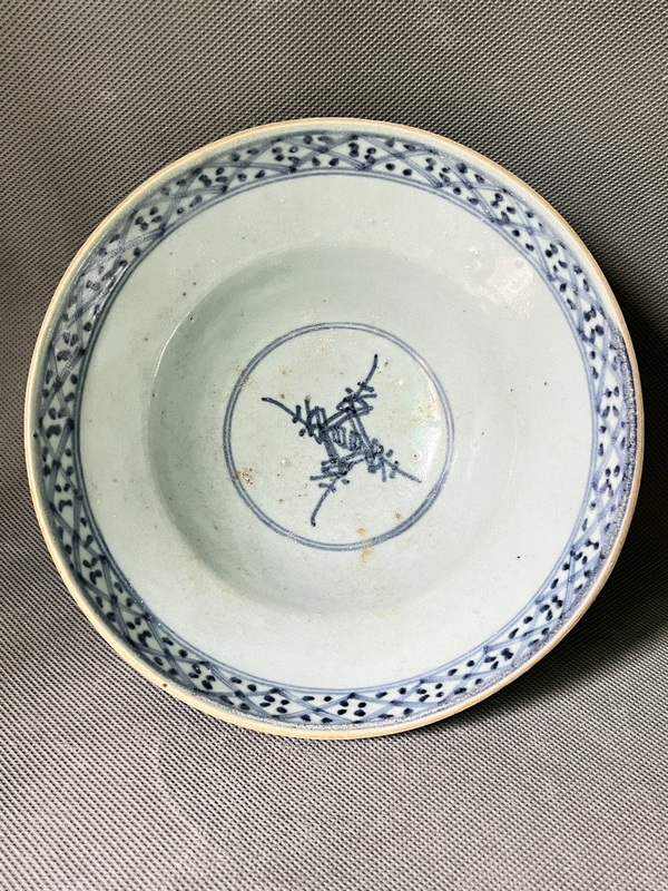 古玩陶瓷清代康熙~青花花卉紋折腰碗拍賣,當(dāng)前價格888元
