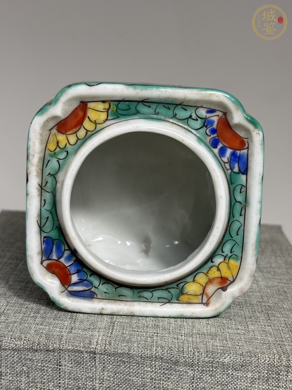 古玩陶瓷五彩水盂真品鑒賞圖