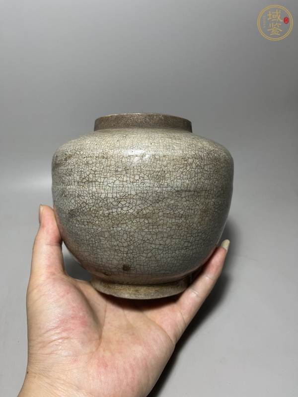 古玩陶瓷哥釉罐真品鑒賞圖