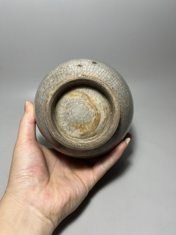 古玩陶瓷明代哥釉罐拍賣，當前價格650元