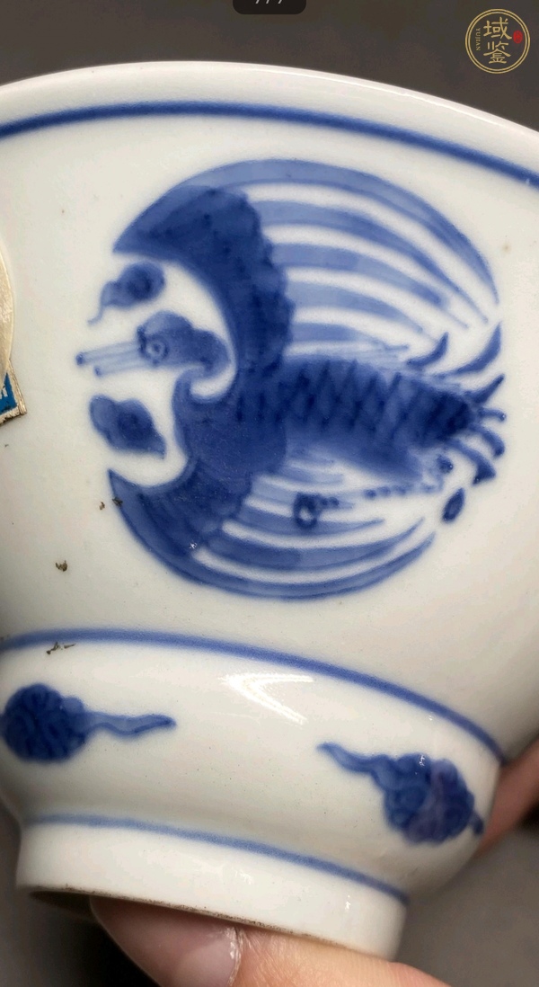 古玩陶瓷青花團鳳紋碗真品鑒賞圖