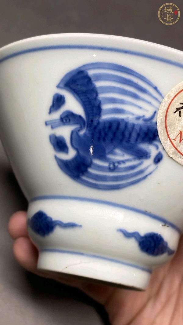 古玩陶瓷青花團鳳紋碗真品鑒賞圖