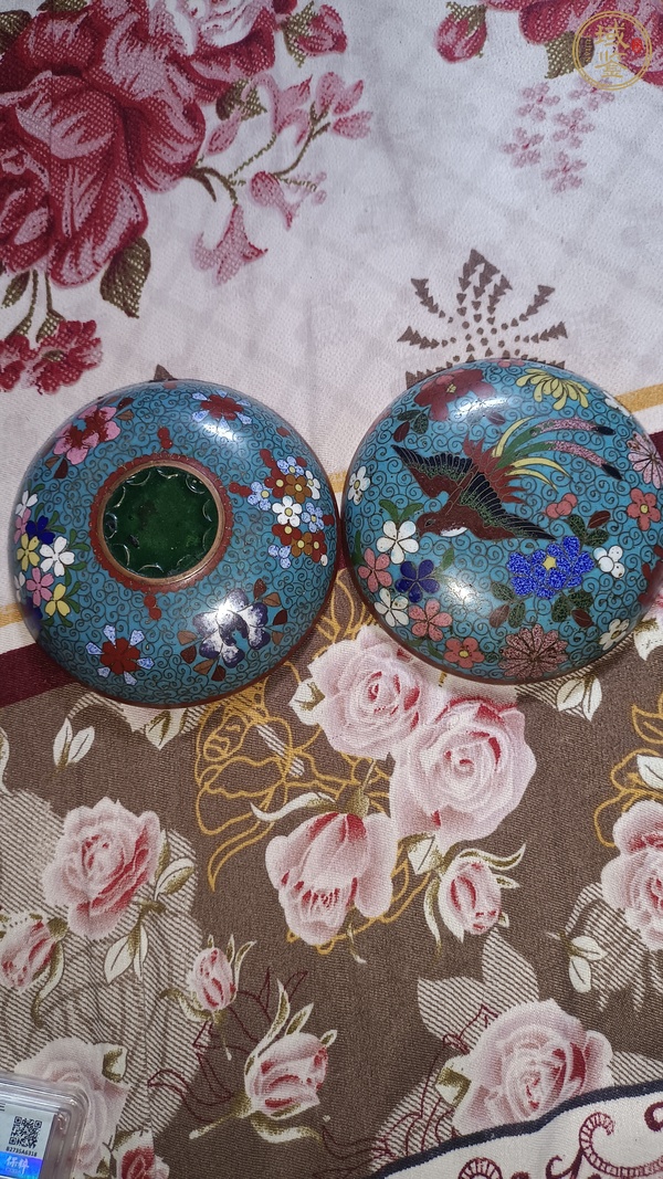 古玩銅器景泰藍(lán)蓋盒真品鑒賞圖
