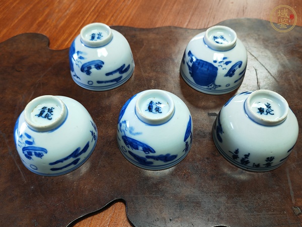 古玩陶瓷青花山水人物杯真品鑒賞圖
