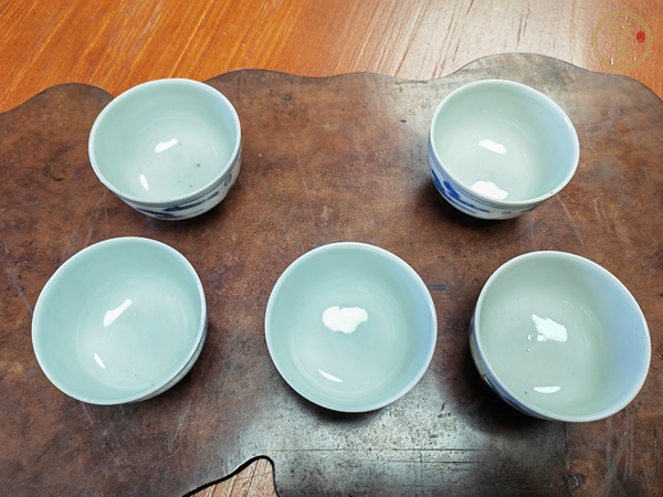 古玩陶瓷青花山水人物杯真品鑒賞圖
