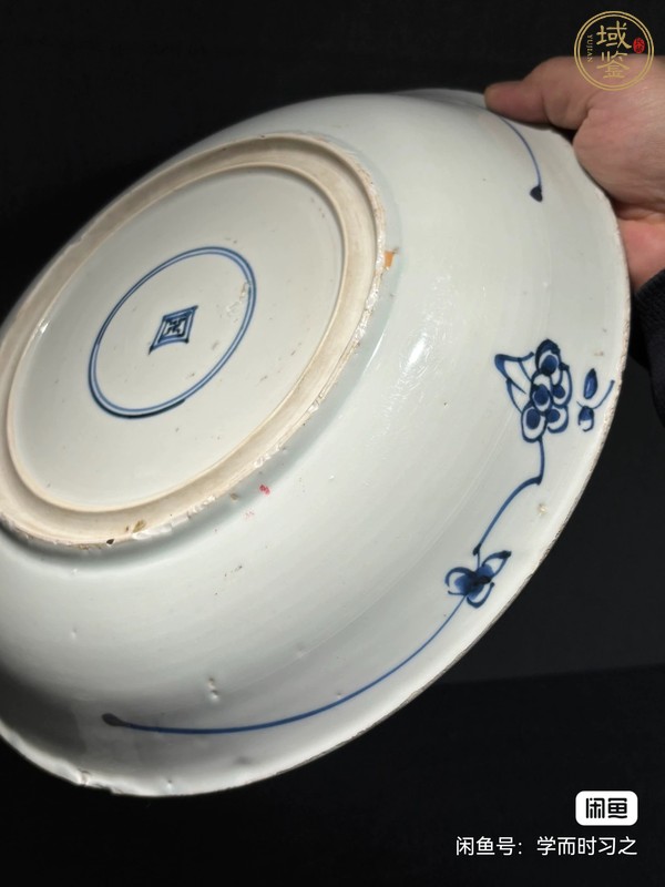 古玩陶瓷冰梅大盤真品鑒賞圖