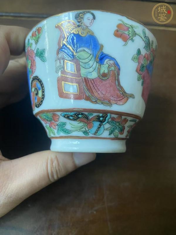 古玩陶瓷粉彩無雙譜人物杯真品鑒賞圖
