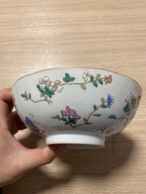 古玩陶瓷清道光 粉彩飛黃騰達(dá)花口碗拍賣，當(dāng)前價格6000元