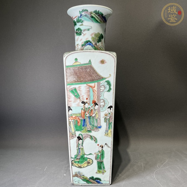 古玩陶瓷五彩方瓶真品鑒賞圖