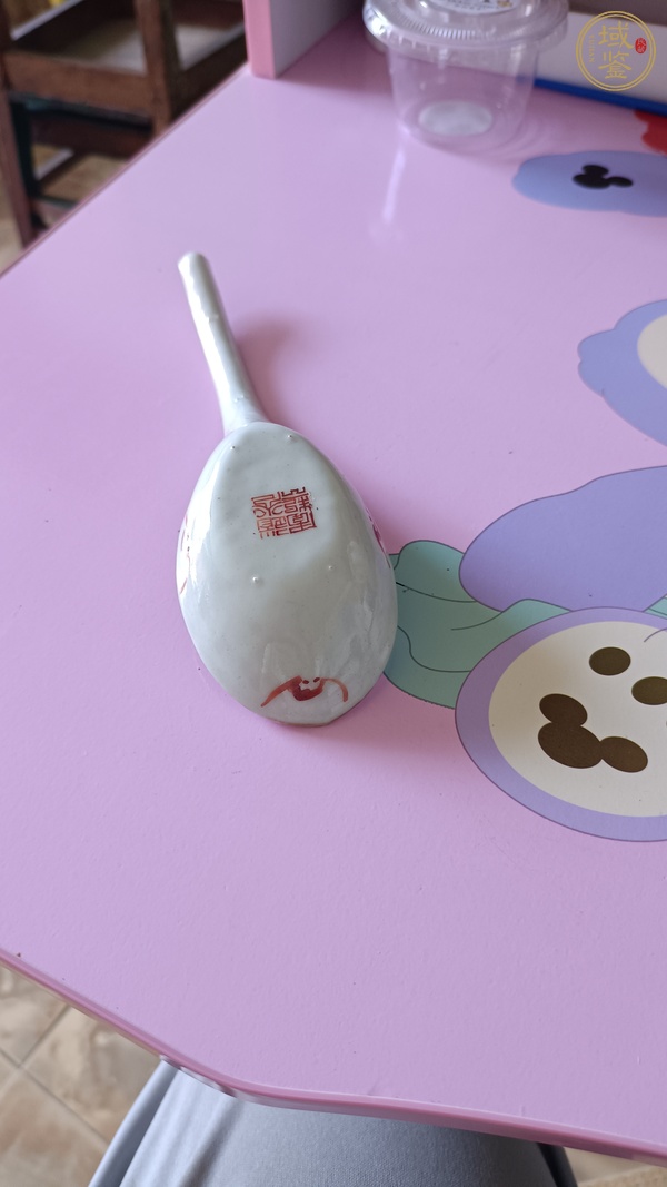 古玩陶瓷粉彩八寶紋調羹真品鑒賞圖