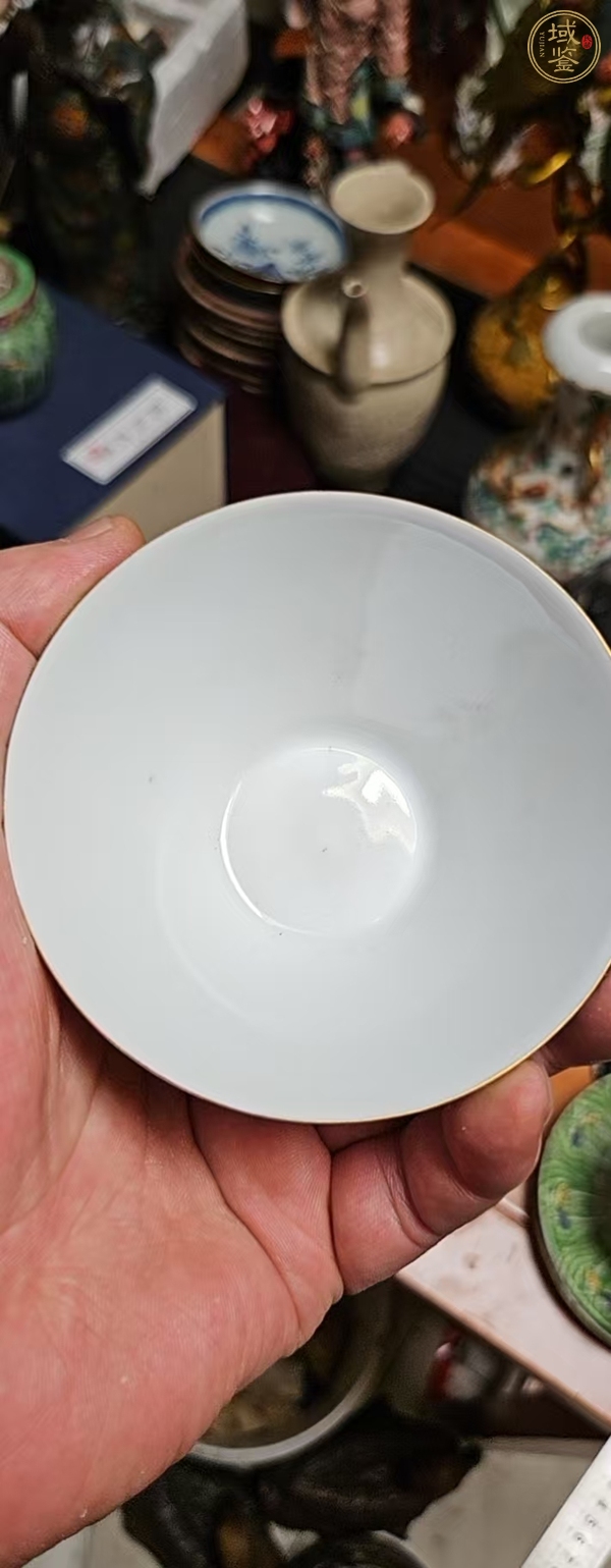 古玩陶瓷花鳥紋廣彩杯真品鑒賞圖