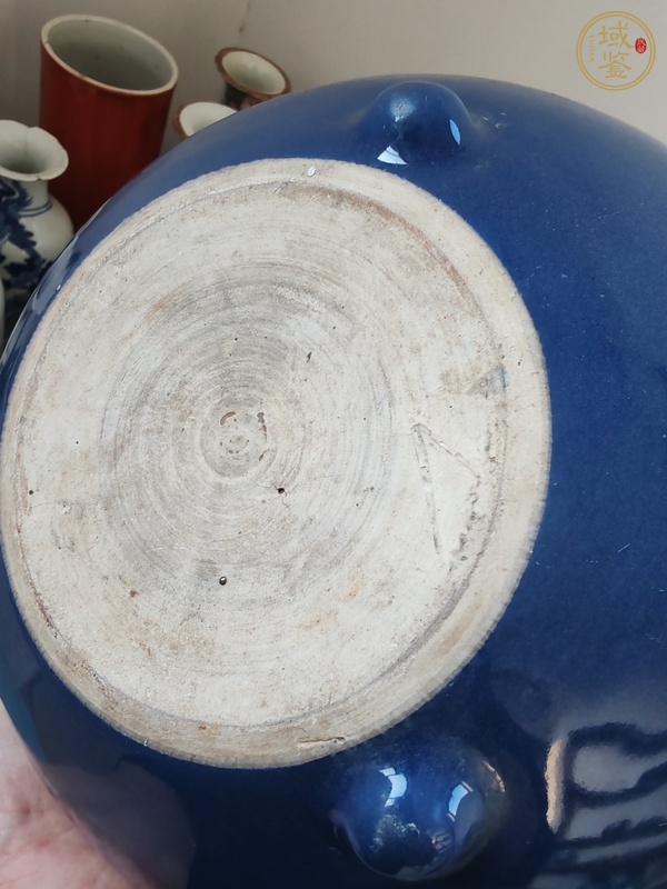 古玩陶瓷祭蘭釉三足爐真品鑒賞圖