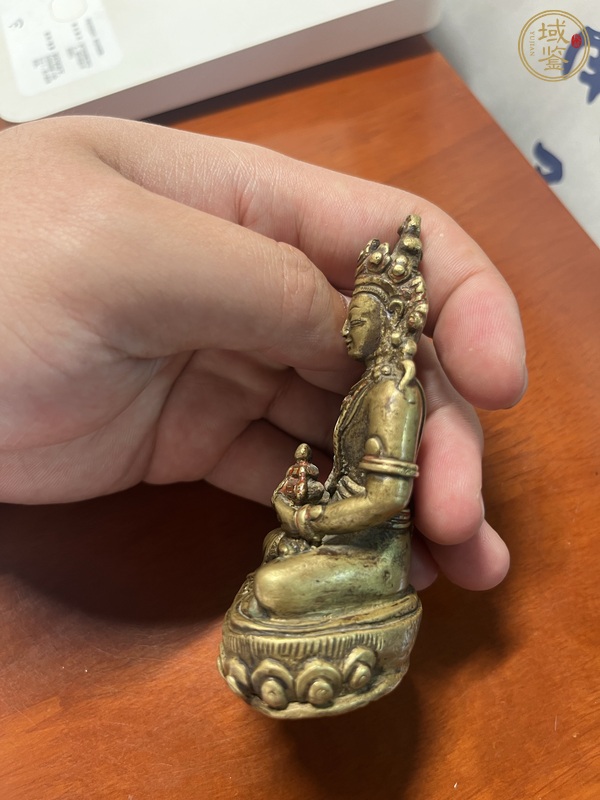 古玩銅器銅鎏金無(wú)量壽佛寸佛真品鑒賞圖