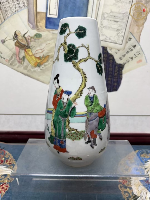 古玩人物紋五彩瓶真品鑒賞圖