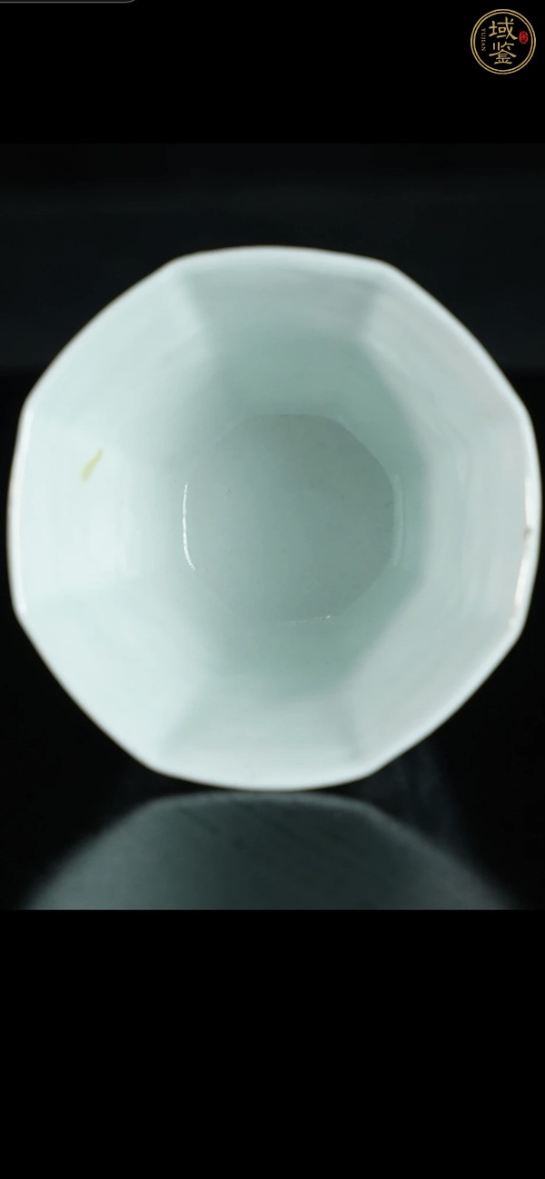 古玩陶瓷清中期 青花吉祥如意杯真品鑒賞圖