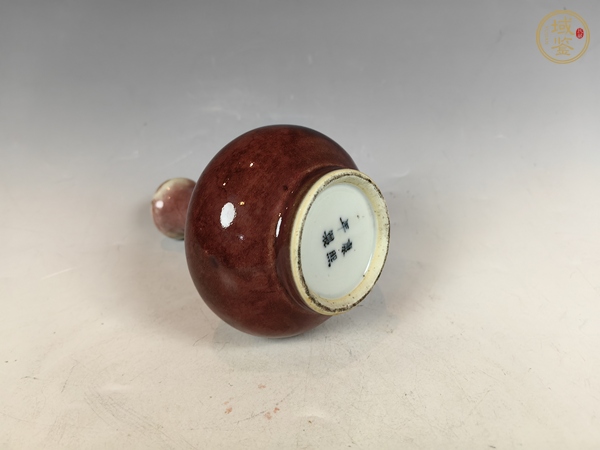 古玩陶瓷晚清豇豆紅釉賞瓶真品鑒賞圖
